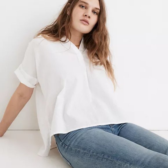 Madewell Ivory Colored Philly Popover Shirt in Kapok - Picture 1 of 9